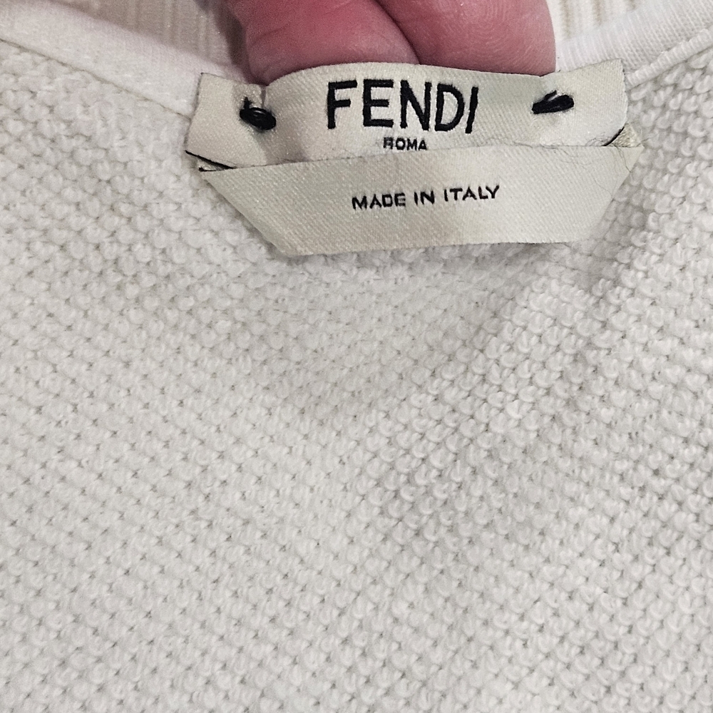Fendi White Zip-Up Jacket with Logo Sleeves - Picture 9 of 16
